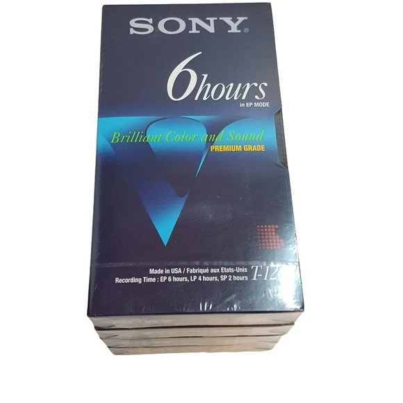 Lot of 4 Sony 6 Hours Premium Grade VHS Video T-120VE Tapes NEW SEALED - Picture 3 of 5